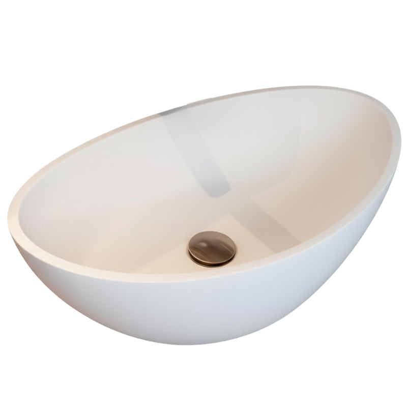 Loutro Lavabo Palm Beach Oval Solid Surface Basin (1 size, Matt White) - Brand New Bathrooms