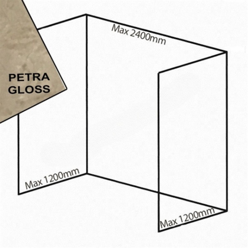 Bushboard Nuance Recess Pack F1 (for Shower Enclosures up to 2400mm) Petra Gloss - Brand New Bathrooms