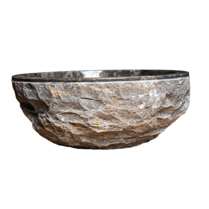 Loutro Lavabo Petros Round Stone Marble Basin (1 size, Anthracite) - Brand New Bathrooms