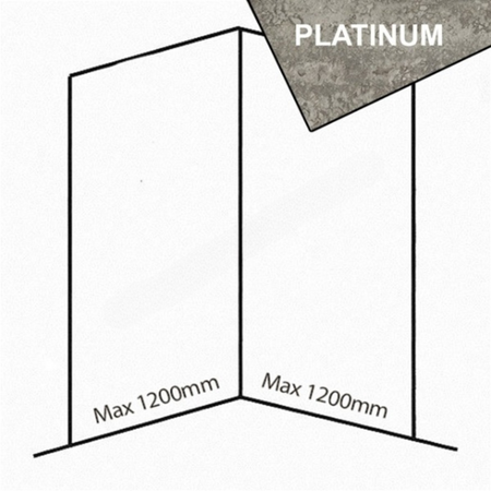 Bushboard Nuance Corner Pack A2 (for Shower Enclosures up to 1200mm) Platinum - Brand New Bathrooms