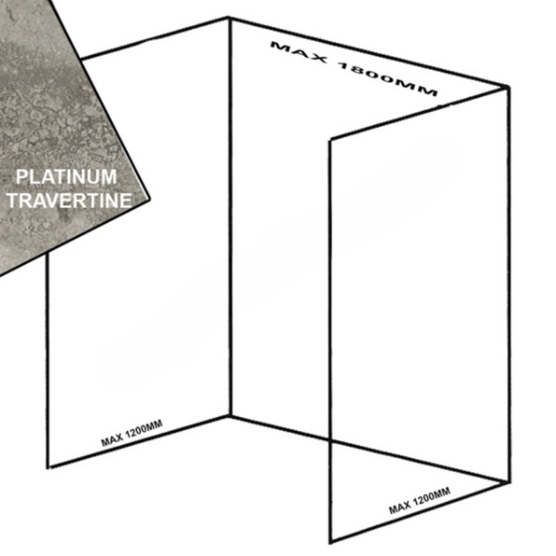 Bushboard Nuance Recess Pack E2 (for Shower Enclosures up to 1800mm) Platinum Travertine - Brand New Bathrooms