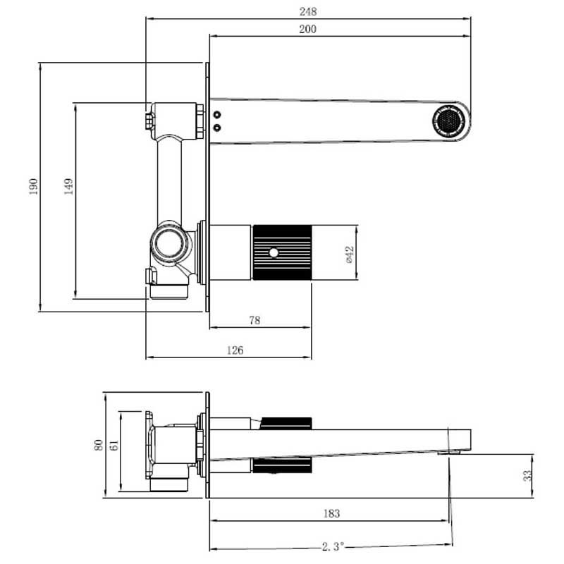 RAK Ceramics Amalfi Wall Mounted Basin Mixer with Back Plate (1 size, 4 colours) - Brand New Bathrooms