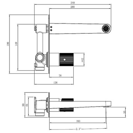 RAK Ceramics Amalfi Wall Mounted Basin Mixer with Back Plate (1 size, 4 colours) - Brand New Bathrooms