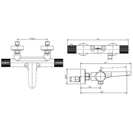 RAK Ceramics Amalfi Wall Mounted Exposed Thermo Bath Shower Mixer (1 size, 4 colours) - Brand New Bathrooms
