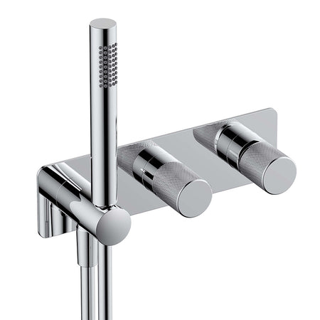 RAK Ceramics Amalfi Horizontal Dual Outlet Thermostatic Concealed Shower Valve w/Handset (1 size, Chrome) - Brand New Bathrooms