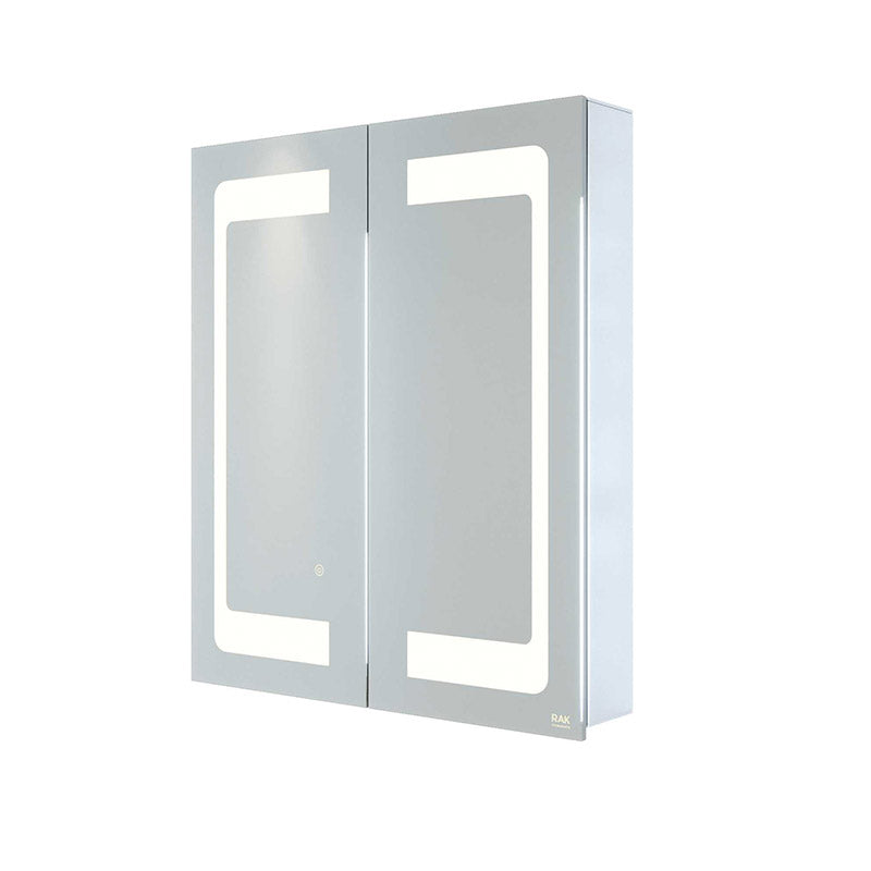 RAK Ceramics Aphrodite LED Illuminated Mirrored Recessable Cabinet w/demister Shavers Socket and Infra Red Switch (3 sizes, Mirror) - Brand New Bathrooms