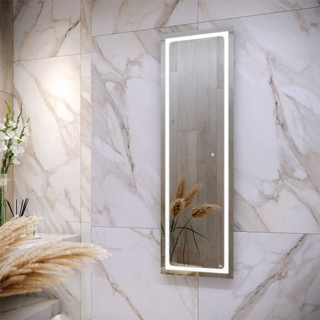 RAK Ceramics Aquarius LED Illuminated Tall Dress Mirror w/demister and Touch Sensor Switch (1 size, Mirror) - Brand New Bathrooms