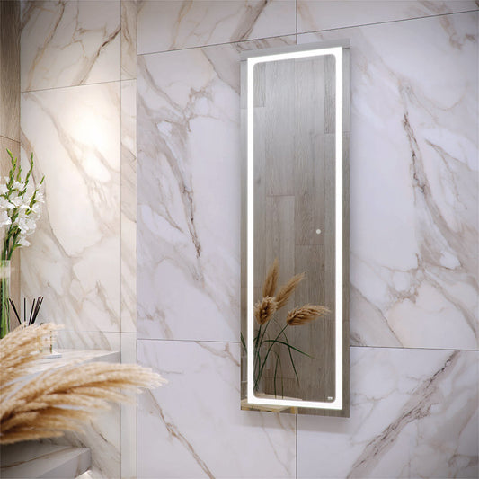 RAK Ceramics Aquarius LED Illuminated Tall Dress Mirror w/demister and Touch Sensor Switch (1 size, Mirror) - Brand New Bathrooms