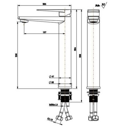 RAK Ceramics Blade Tall Mono Basin Mixer (No Waste) (1 size, Chrome) - Brand New Bathrooms