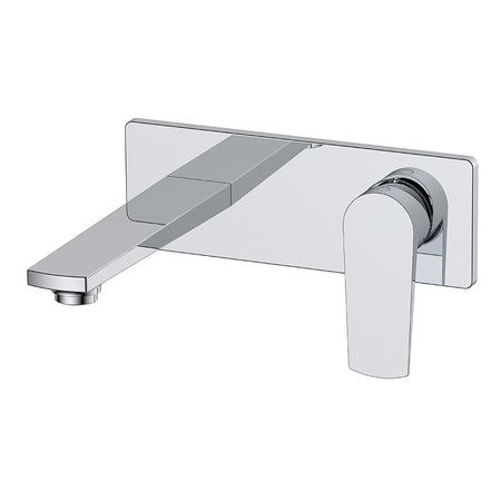 RAK Ceramics Blade Wall Mounted Basin Mixer Tap with Back Plate (1 size, Chrome) - Brand New Bathrooms