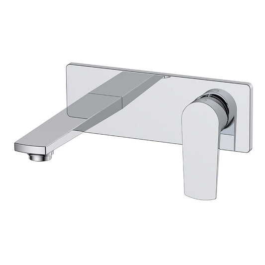 RAK Ceramics Blade Wall Mounted Basin Mixer Tap with Back Plate (1 size, Chrome) - Brand New Bathrooms