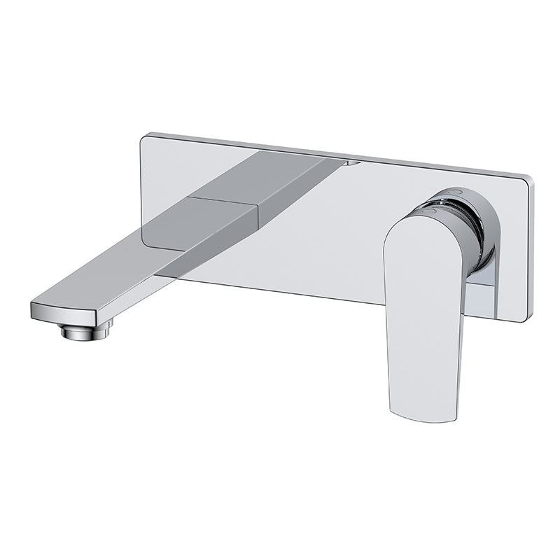 RAK Ceramics Blade Wall Mounted Basin Mixer Tap with Back Plate (1 size, Chrome) - Brand New Bathrooms