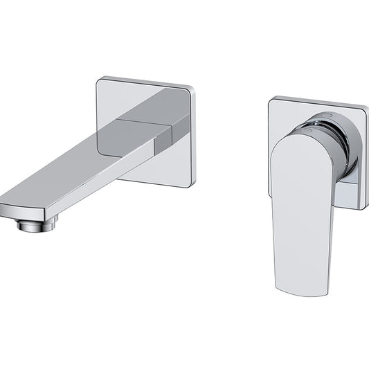 RAK Ceramics Blade 2 Hole Wall Mounted Basin Mixer Tap (1 size, Chrome) - Brand New Bathrooms