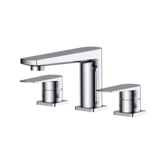 RAK Ceramics Blade 3 Tap Hole Deck Mounted Basin Mixer Tap (1 size, Chrome) - Brand New Bathrooms