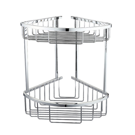 RAK Ceramics Double Corner Basket Round Front (1 size, Chrome) - Brand New Bathrooms