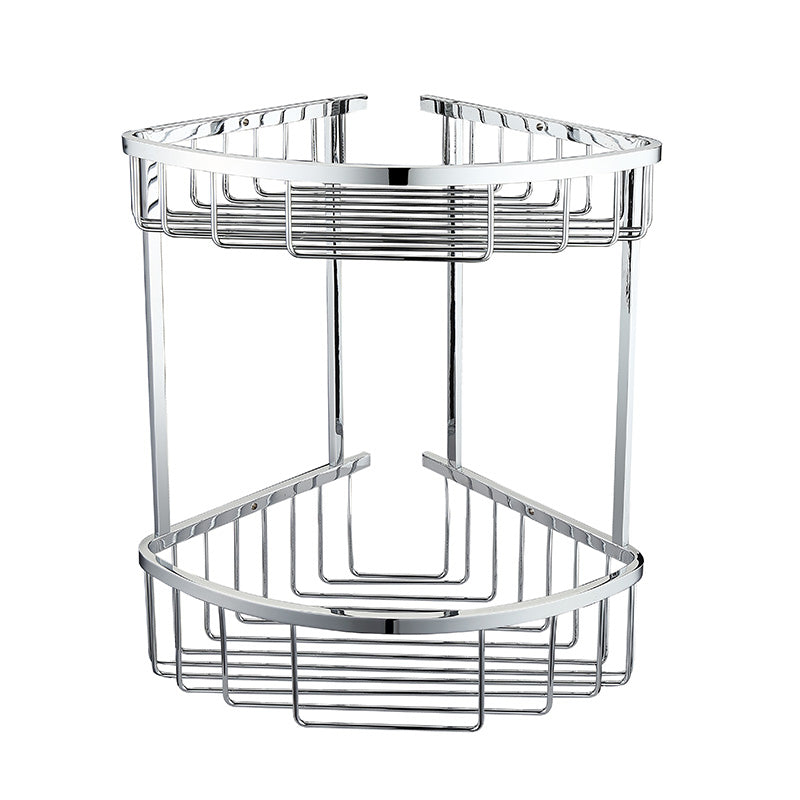 RAK Ceramics Double Corner Basket Round Front (1 size, Chrome) - Brand New Bathrooms