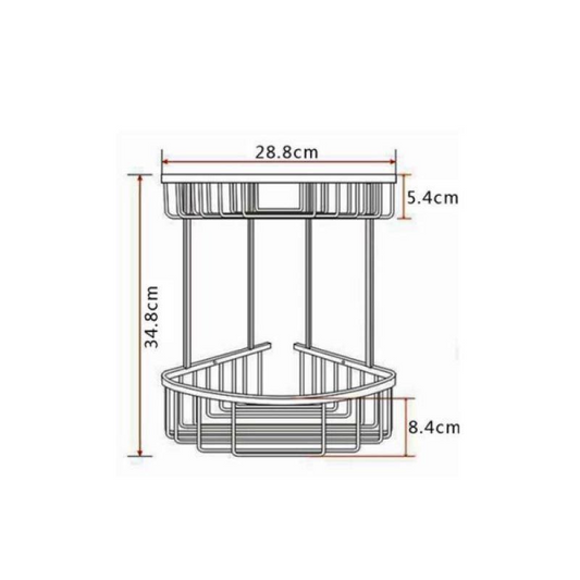 RAK Ceramics Double Corner Basket Round Front (1 size, Chrome) - Brand New Bathrooms
