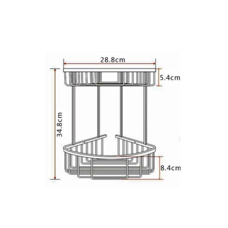 RAK Ceramics Double Corner Basket Round Front (1 size, Chrome) - Brand New Bathrooms