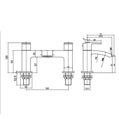 RAK Ceramics Curve Bath Filler (1 size, 2 colours) - Brand New Bathrooms