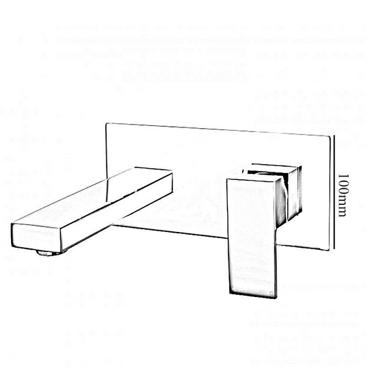 RAK Ceramics Cubis Wall Mounted Basin Mixer Tap with Back Plate (1 size, Chrome) - Brand New Bathrooms