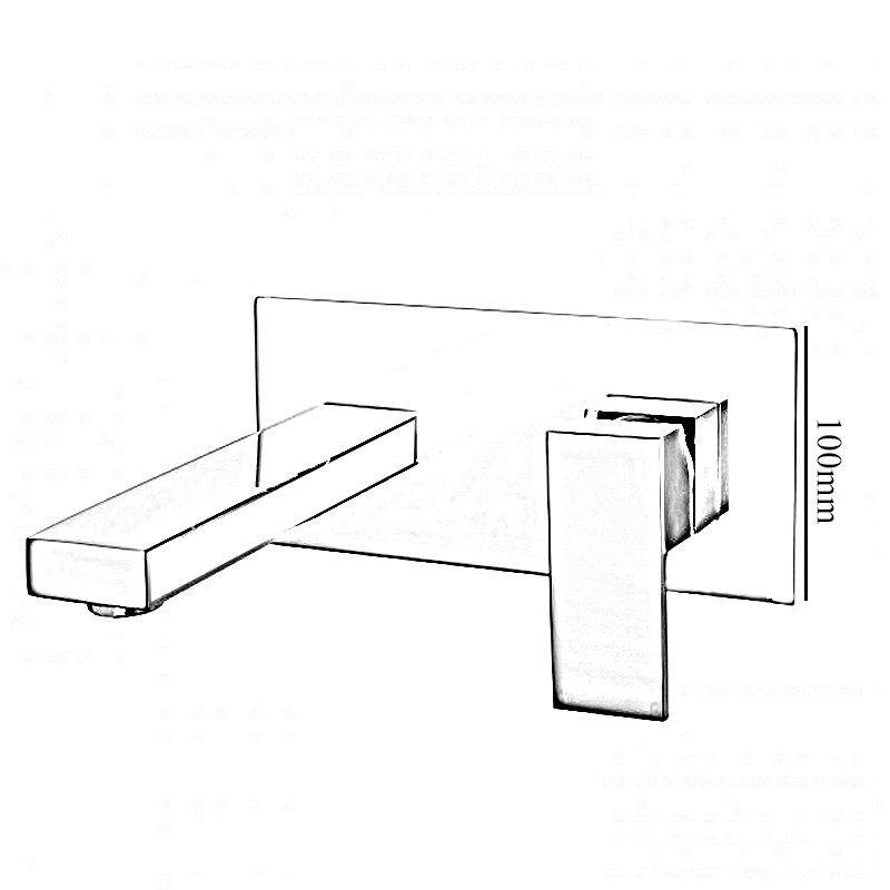 RAK Ceramics Cubis Wall Mounted Basin Mixer Tap with Back Plate (1 size, Chrome) - Brand New Bathrooms