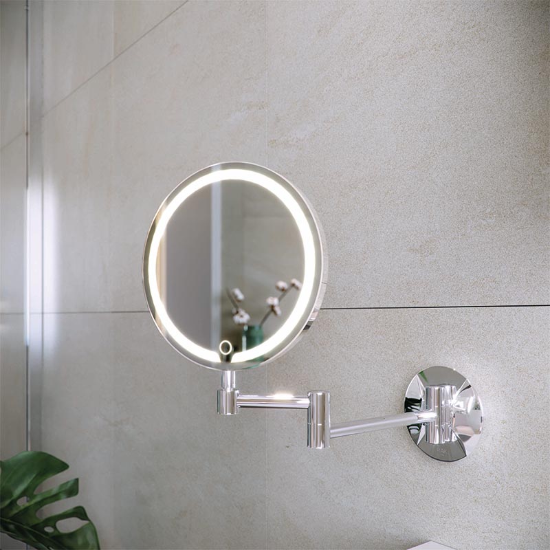 RAK Ceramics Demeter LED Illuminated 3x Magnifying Mirror w/touch Sensor Switch (2 sizes, 2 styles, Mirror) - Brand New Bathrooms