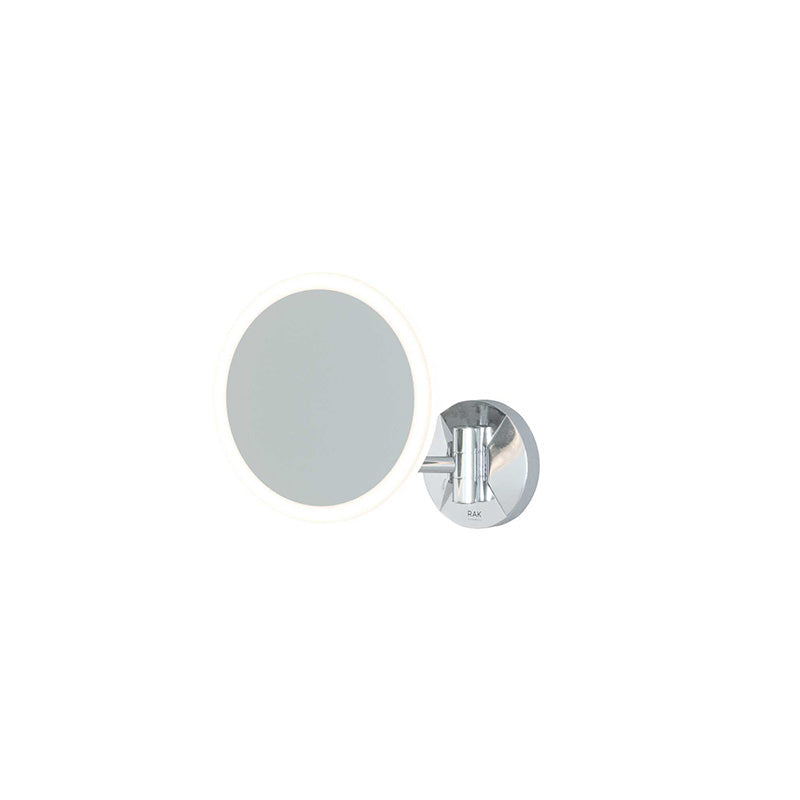 RAK Ceramics Demeter Plus LED Illuminated Round 3x Magnifying Mirror w/magnetic Pull Out Switch (1 size, Mirror) - Brand New Bathrooms