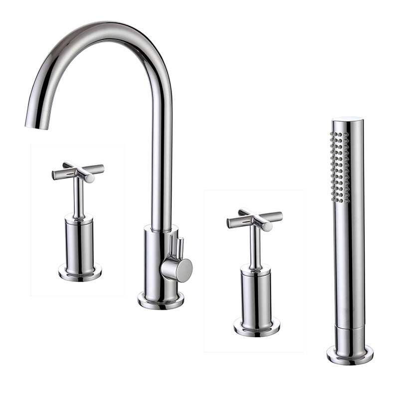 RAK Ceramics Ella 4 Tap Hole Deck Mounted Bath Shower Mixer (1 size, Chrome) - Brand New Bathrooms