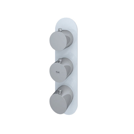 RAK Ceramics Feeling Horizontal Dual Outlet Thermostatic Concealed Shower Valve with Wall Outlet (1 size, 2 styles, 5 colours) - Brand New Bathrooms