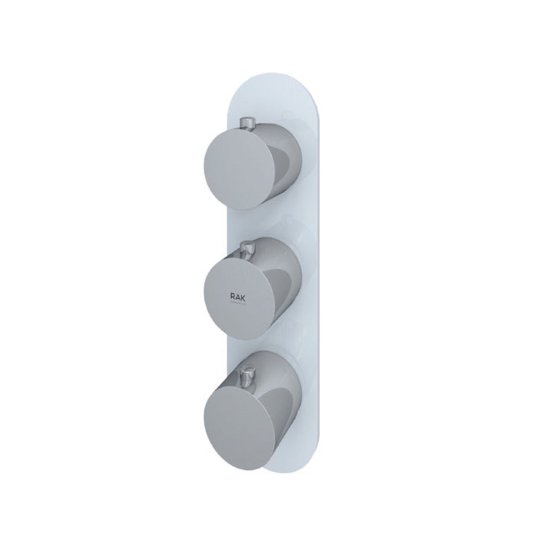 RAK Ceramics Feeling Horizontal Dual Outlet Thermostatic Concealed Shower Valve with Wall Outlet (1 size, 2 styles, 5 colours) - Brand New Bathrooms