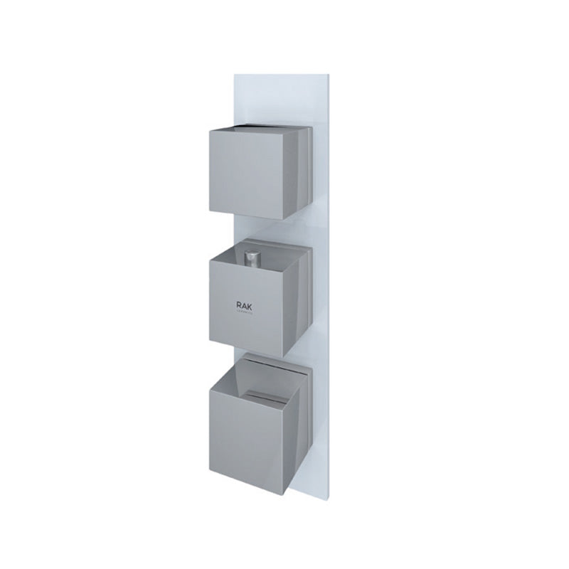 RAK Ceramics Feeling Horizontal Dual Outlet Thermostatic Concealed Shower Valve with Wall Outlet (1 size, 2 styles, 5 colours) - Brand New Bathrooms