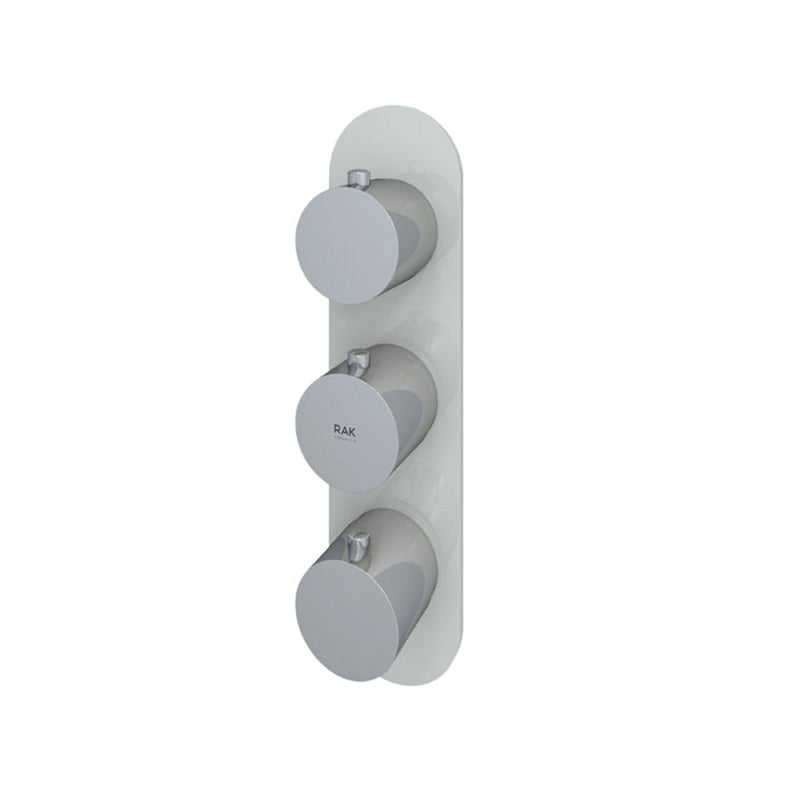 RAK Ceramics Feeling Horizontal Dual Outlet Thermostatic Concealed Shower Valve with Wall Outlet (1 size, 2 styles, 5 colours) - Brand New Bathrooms