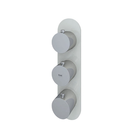 RAK Ceramics Feeling Horizontal Dual Outlet Thermostatic Concealed Shower Valve with Wall Outlet (1 size, 2 styles, 5 colours) - Brand New Bathrooms