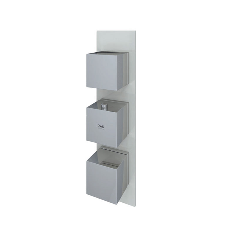 RAK Ceramics Feeling Horizontal Dual Outlet Thermostatic Concealed Shower Valve with Wall Outlet (1 size, 2 styles, 5 colours) - Brand New Bathrooms