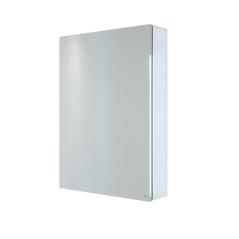 RAK Ceramics Gemini Alluminium Single Door Mirrored Cabinet w/adjustable Shelves (1 size, Mirror) - Brand New Bathrooms