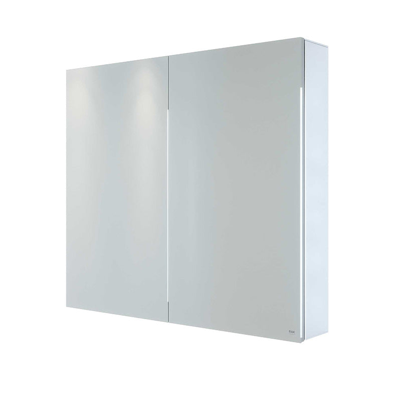 RAK Ceramics Gemini Alluminium Double Door Mirrored Cabinet w/adjustable Shelves (1 size, Mirror) - Brand New Bathrooms