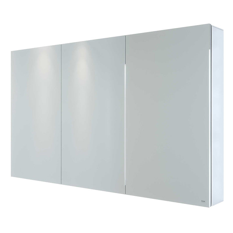 RAK Ceramics Gemini Alluminium Triple Door Mirrored Cabinet w/adjustable Shelves (1 size, Mirror) - Brand New Bathrooms