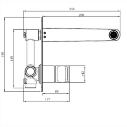 RAK Ceramics Ischia Wall Mounted Basin Mixer with Back Plate (1 size, 4 colours) - Brand New Bathrooms
