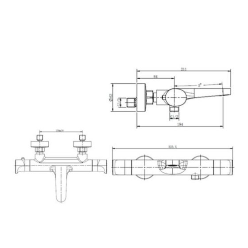 RAK Ceramics Wall Mounted Exposed Thermostatic Bath Shower Mixer (1 size, 4 colours) - Brand New Bathrooms