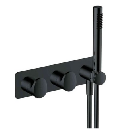 RAK Ceramics RAK Horizontal Dual Outlet Thermostatic Concealed Shower Valve & Hand Shower (1 size, 4 colours) - Brand New Bathrooms