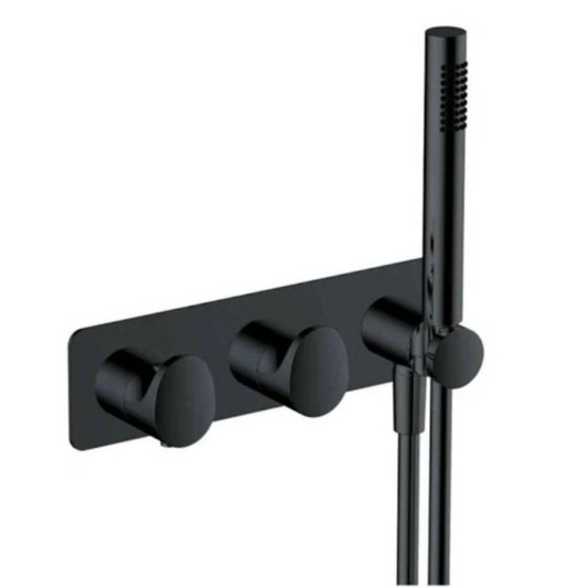 RAK Ceramics RAK Horizontal Dual Outlet Thermostatic Concealed Shower Valve & Hand Shower (1 size, 4 colours) - Brand New Bathrooms