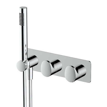 RAK Ceramics RAK Horizontal Dual Outlet Thermostatic Concealed Shower Valve & Hand Shower (1 size, 4 colours) - Brand New Bathrooms