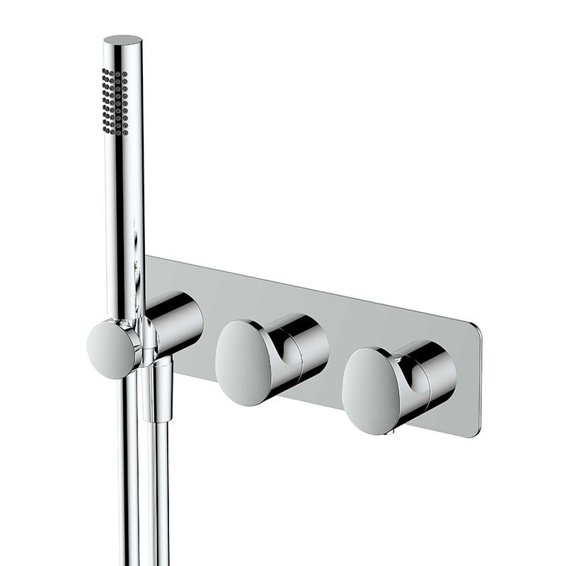 RAK Ceramics RAK Horizontal Dual Outlet Thermostatic Concealed Shower Valve & Hand Shower (1 size, 4 colours) - Brand New Bathrooms