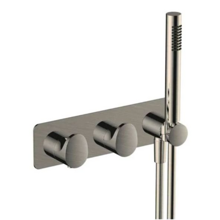RAK Ceramics RAK Horizontal Dual Outlet Thermostatic Concealed Shower Valve & Hand Shower (1 size, 4 colours) - Brand New Bathrooms