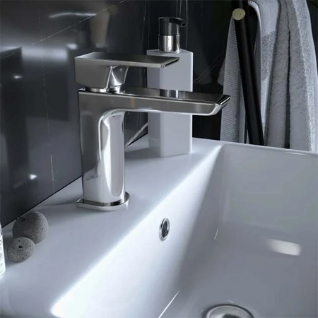 RAK Ceramics Moon Mono Basin Mixer with Clicker Waste (1 size, 2 colours) - Brand New Bathrooms
