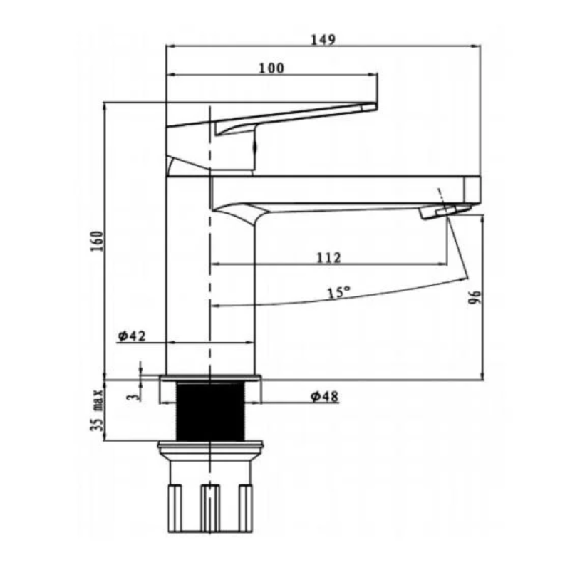 RAK Ceramics Origin Mono Basin Mixer Tap (No Waste) (1 size, Chrome) - Brand New Bathrooms