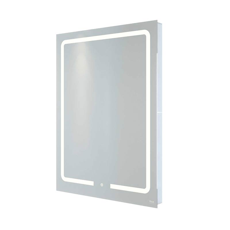 RAK Ceramics Pegasus LED Illuminated Portrait Mirror w/demister;shavers socket and touch sensor switch (1 size, Mirror) - Brand New Bathrooms