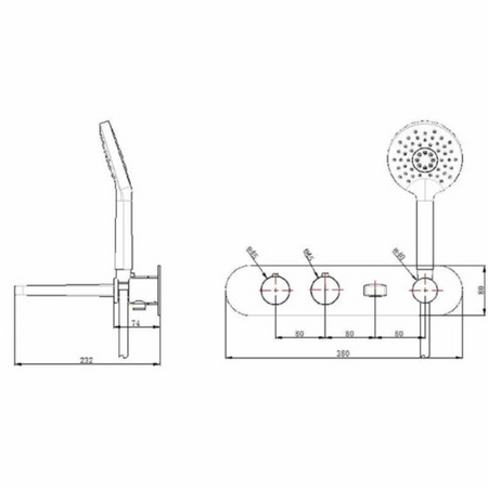 RAK Ceramics Petit Round Thermostatic Bath Shower Mixer Dual Outlet (1 size, Chrome) - Brand New Bathrooms