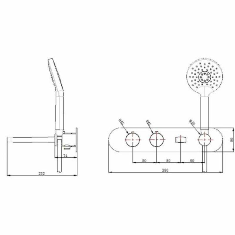 RAK Ceramics Petit Round Thermostatic Bath Shower Mixer Dual Outlet (1 size, Chrome) - Brand New Bathrooms