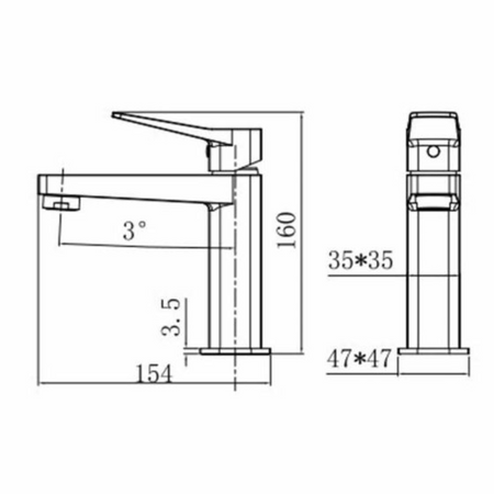 RAK Ceramics Petit Square Standard Basin Mixer Tap (1 size, 4 colours) - Brand New Bathrooms